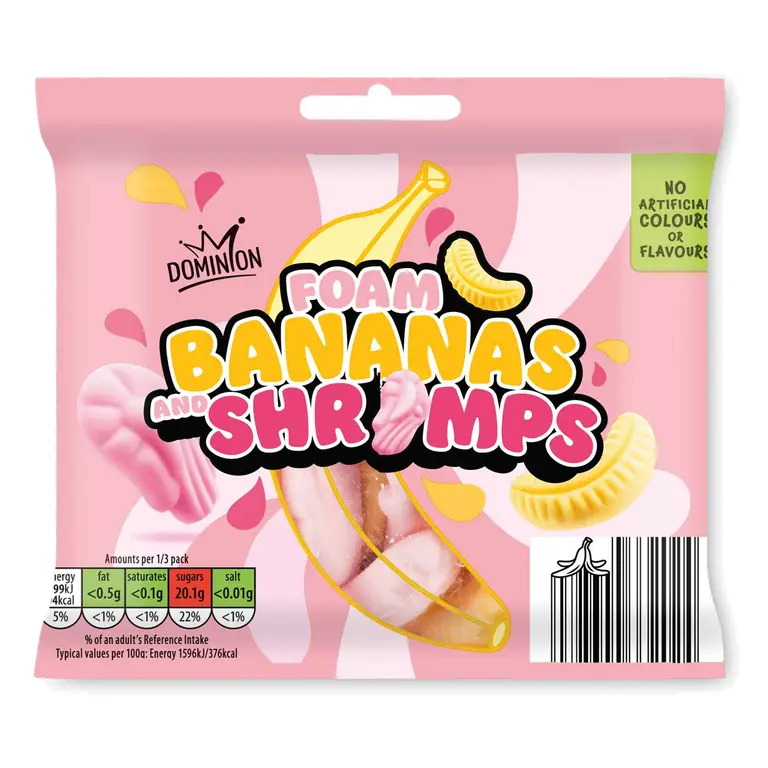 Foam Bananas & Shrimps Sweets