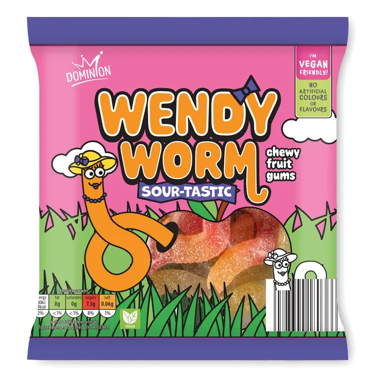 Veggie Fizzy Worms Sweets