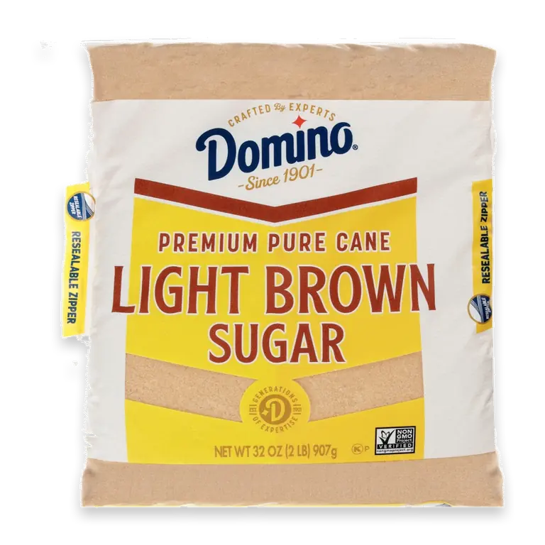 Premium Pure Cane Light Brown Sugar 2 lb Zipper-Pack
