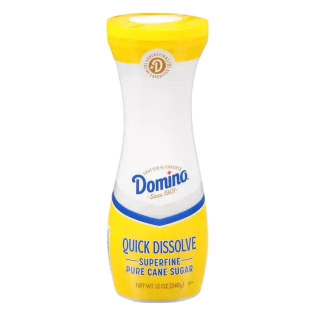 Quick Dissolve Superfine Pure Cane Sugar Flip Top Canister