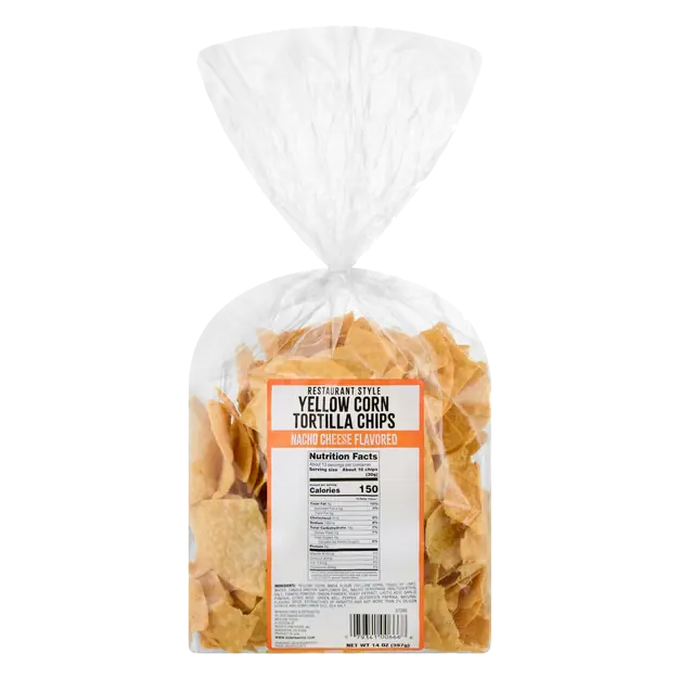 Deli Restaurant Style Nacho Cheese Yellow Corn Tortilla Chips