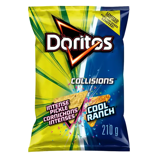 Collisions Tortilla Chips Intense Pickle and Cool Ranch Flavoured 210 g