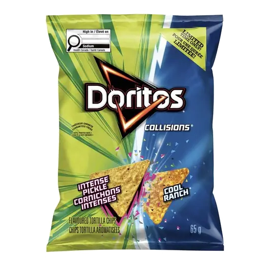Collisions Tortilla Chips Intense Pickle and Cool Ranch Flavoured 65 g