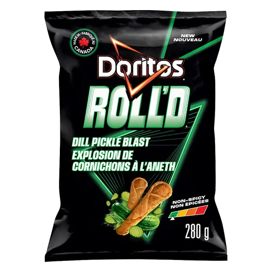 Roll'd Tortilla Chips Dill Pickle Blast Flavoured 280 g