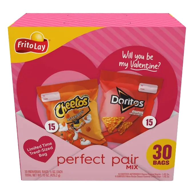 Frito Lay Cheetos & Doritos Valentine's Chips Variety Pack, 15oz/30ct
