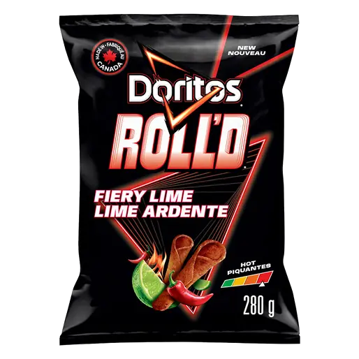 Roll’d Tortilla Chips Fiery Lime Flavoured 280 g