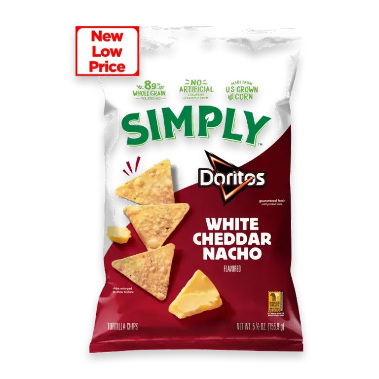 Simply Doritos White Cheddar Nacho Tortilla Chips