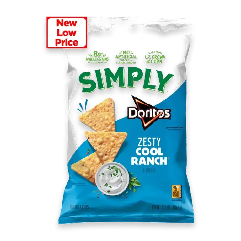 Simply Doritos Zesty Cool Ranch Tortilla Chips