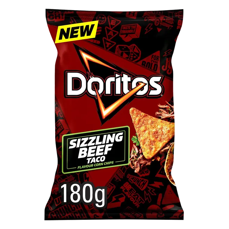 Sizzling Beef Taco Tortilla Chips Sharing Crisps 180g