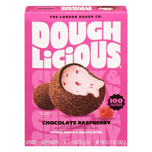 Chocolate Raspberry Cookie Dough & Gelato Bites - 6 ct