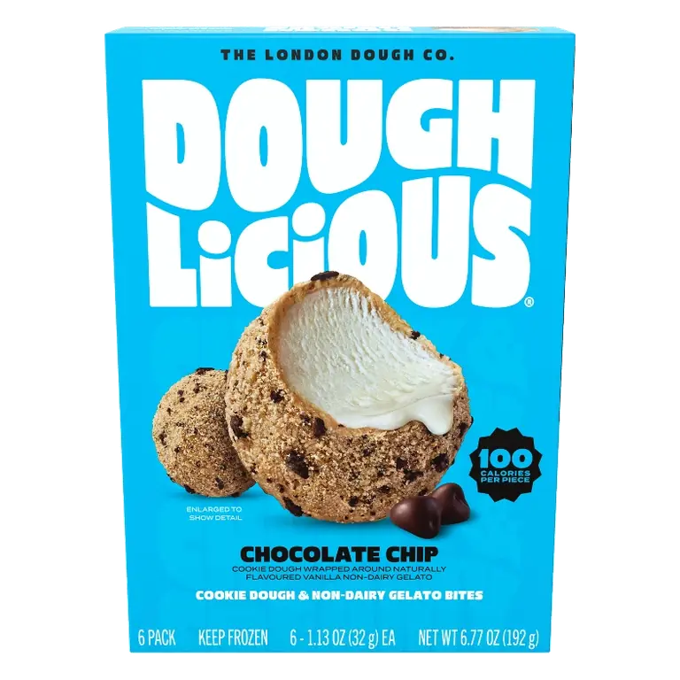 Doughlicious Chocolate Chip Frozen Cookie Dough & Gelato Bites, 6pk/6.77 fl oz