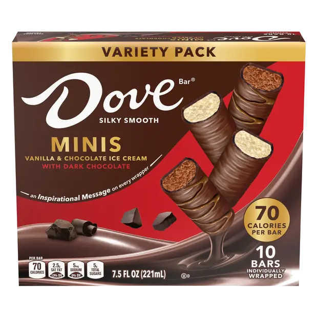 Minis Vanilla & Chocolate with Dark Chocolate Ice Cream Bars - 10 ct