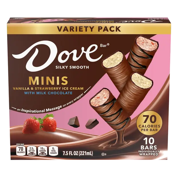 Minis Vanilla & Strawberry with Milk Chocolate Ice Cream Bars - 10 ct