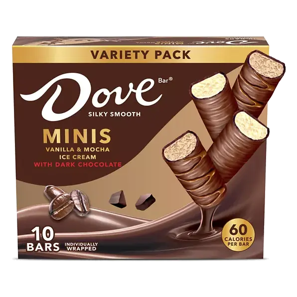 Vanilla & Mocha Ice Cream Mini Milk Chocolate Individually Wrapped Ice Cream Bars Assortment