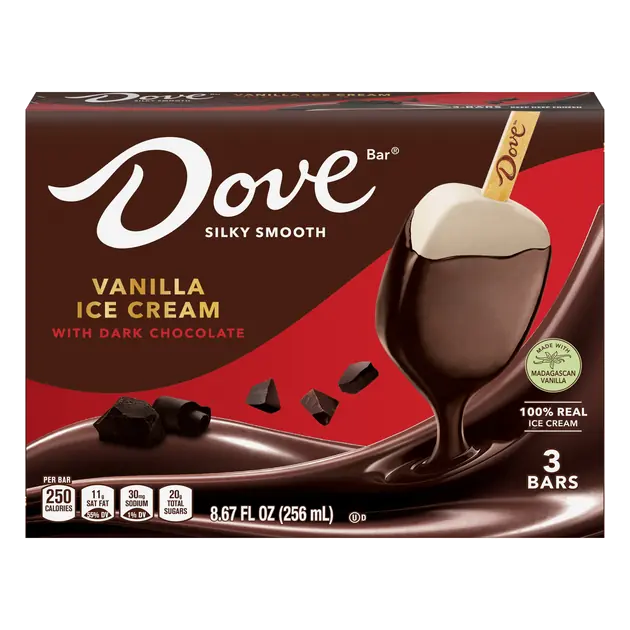 Vanilla with Dark Chocolate Ice Cream Bars - 3 ct