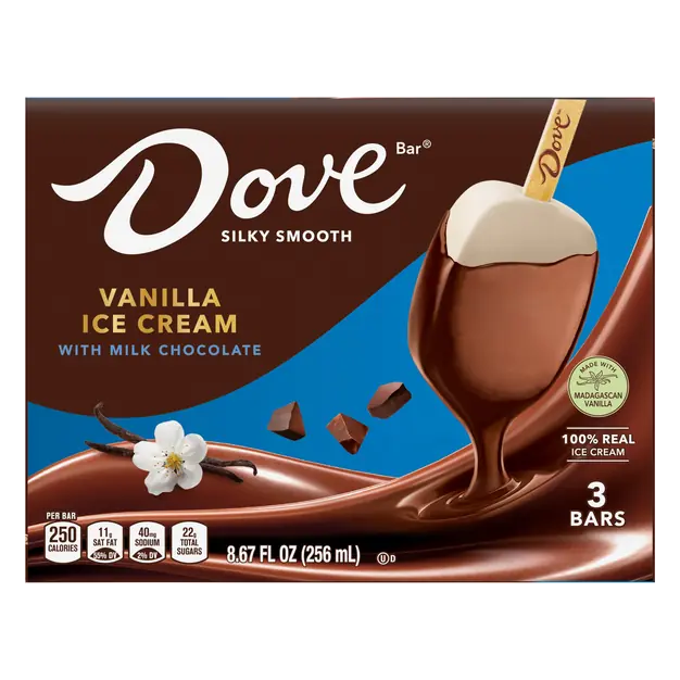 Vanilla with Milk Chocolate Ice Cream Bars - 3 ct