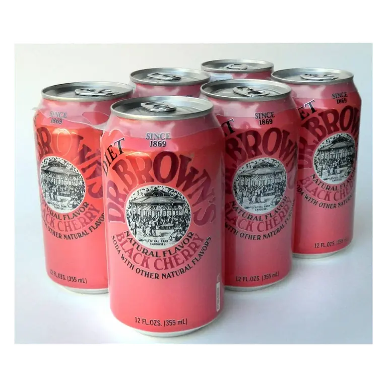 Dr. Brown's Soda Diet Black Cherry Bottles, 6pk/12 fl oz: Non-Caffeinated