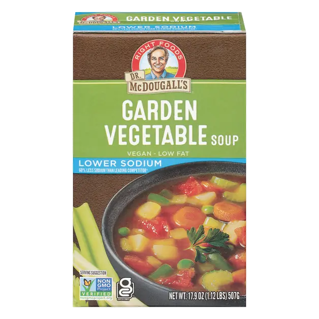 Lower Sodium Gluten Free Vegan Garden Vegetable Soup