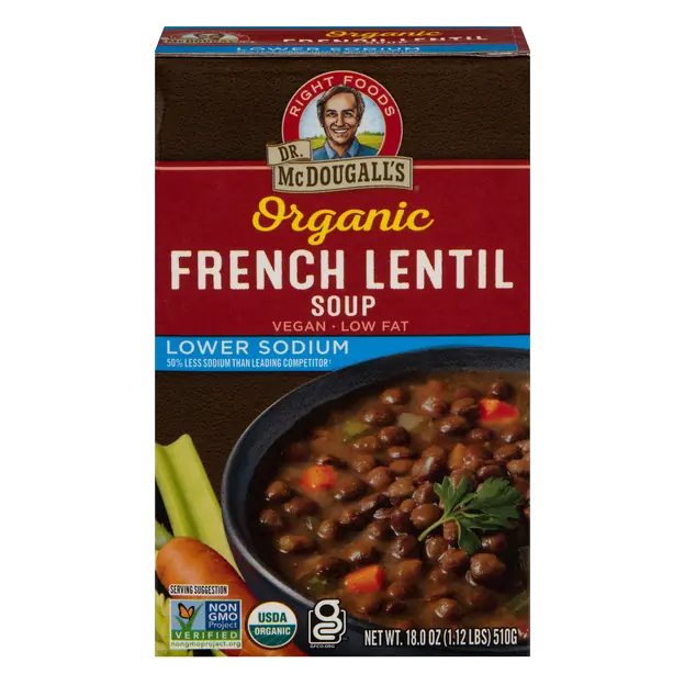 Organic Low Sodium Gluten Free Low Fat French Lentil Soup