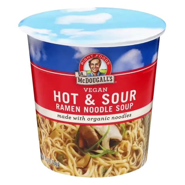 Vegan Hot & Sour Ramen Noodle Soup