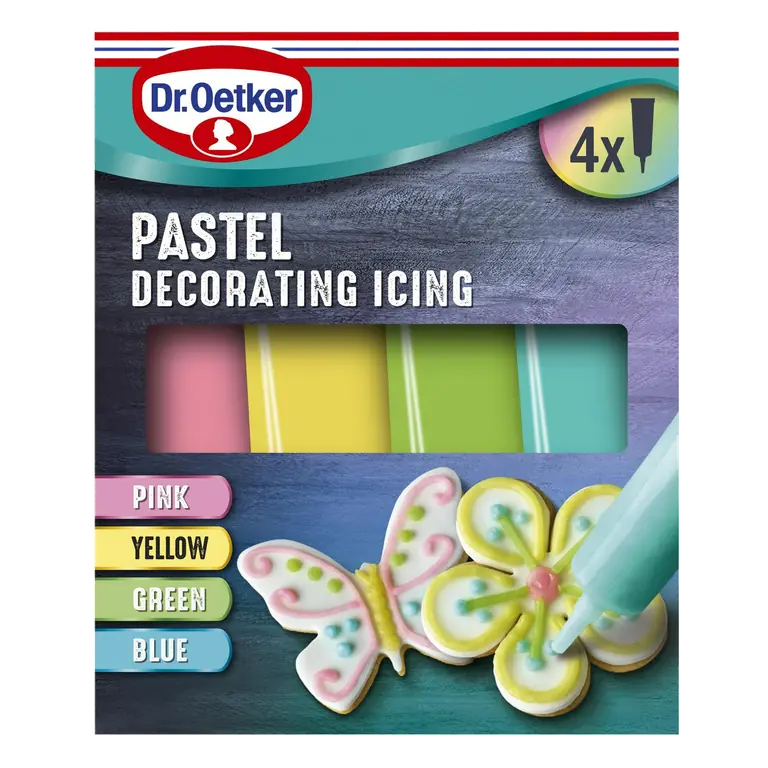4 x 17g Pastel Decorating Writing Icing