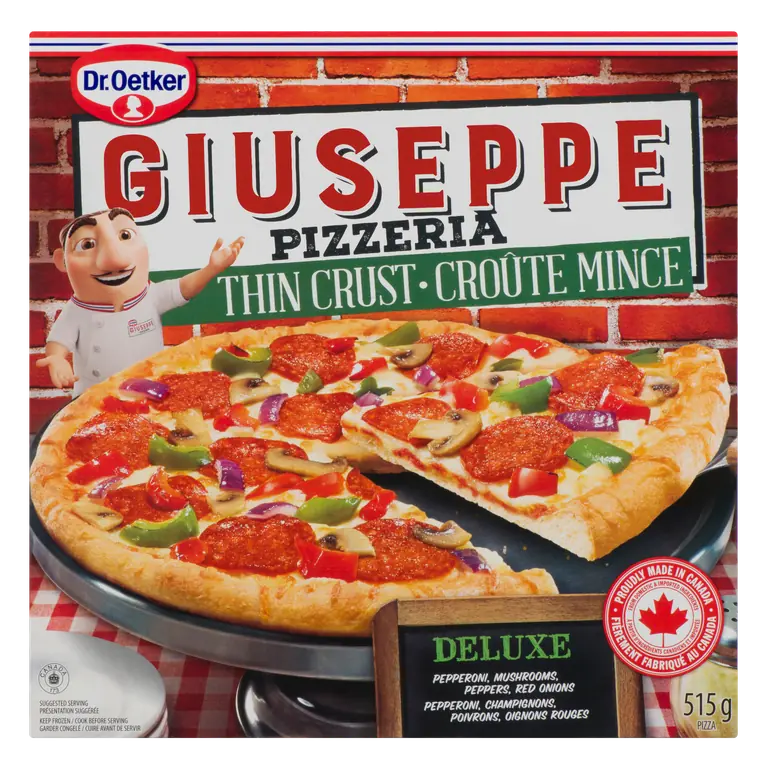 Giuseppe Frozen Thin Crust Pizza Deluxe 515 g