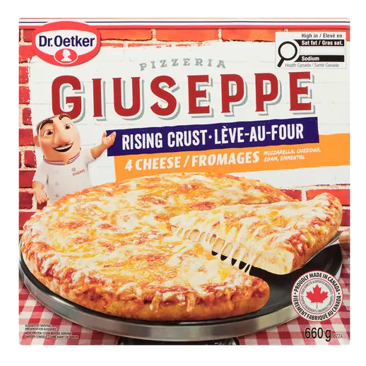 Giuseppe Pizzeria Frozen Rising Crust Pizza 4 Cheese 660 g