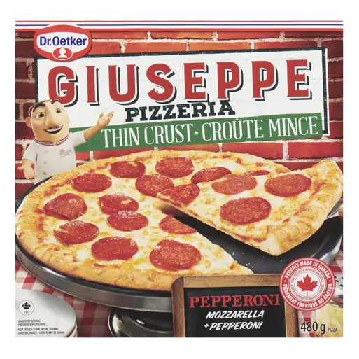 Giuseppe Pizzeria Frozen Thin Crust Pizza Pepperoni 480 g