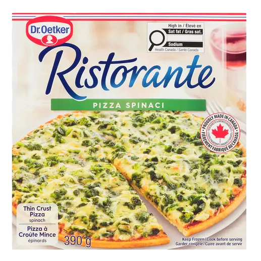 Ristorante Frozen Thin Crust Pizza Vegetarian Spinach 390 g