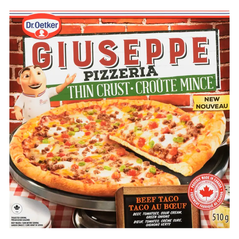 Frozen Thin Crust Pizza Beef Taco 510 g