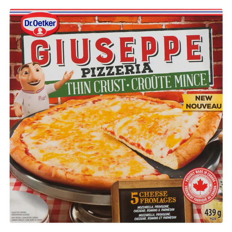 Giuseppe Frozen Pizza Thin Crust 5 Cheese 439 g