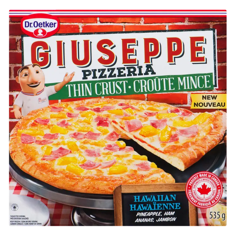 Giuseppe Pizzeria Frozen Thin Crust Pizza Hawaiian 535 g