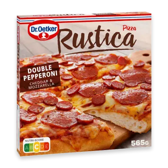 Rustica Double Pepperoni Fryst Pizza