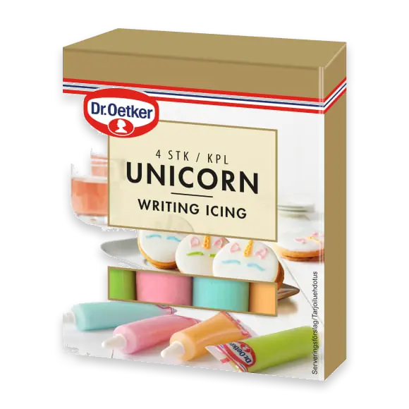 Unicorn Writing Icing