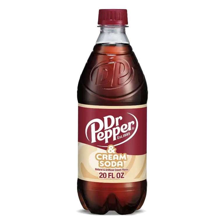 Dr Pepper Cream Soda, 20 fl oz Bottle: Caffeinated