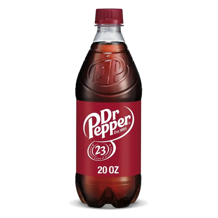 Dr Pepper Soda, 20 fl oz Bottle: Caffeinated, Cola Flavor