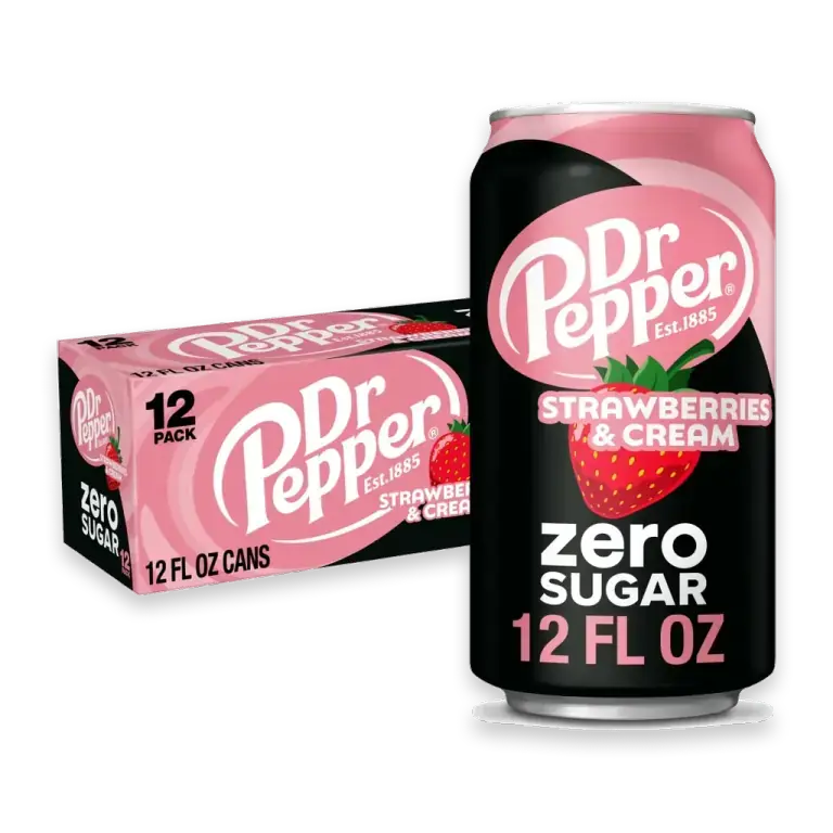 Strawberries and Cream Zero Sugar Soda Cans