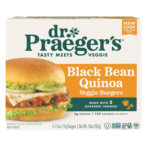 Gluten Free Vegan Black Bean Quinoa Veggie Burgers - 4 ct