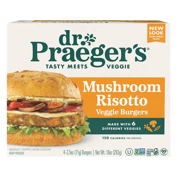 Gluten Free Vegan Mushroom Risotto Veggie Burgers - 4 ct