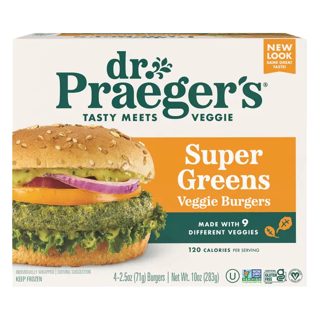 Gluten Free Vegan Super Greens Veggie Burgers - 4 ct Frozen