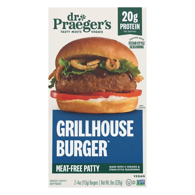 Meat-Free Patty Grillhouse Burgers - 2 ct Frozen