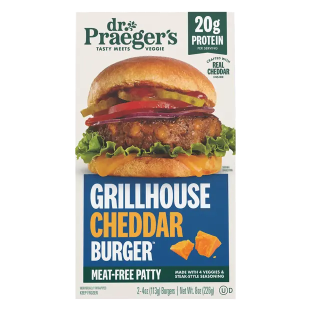 Meat-Free Patty Grillhouse Cheddar Burgers- 2 ct Frozen