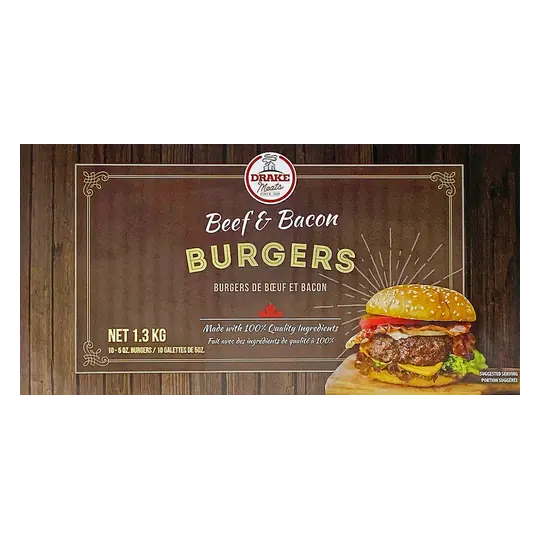 Frozen Burgers Beef & Bacon1.3 kg