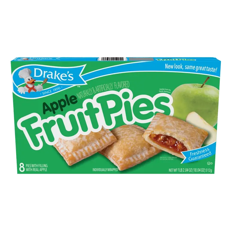 Apple Flavored Fruit Pies with Filling with Real Apple