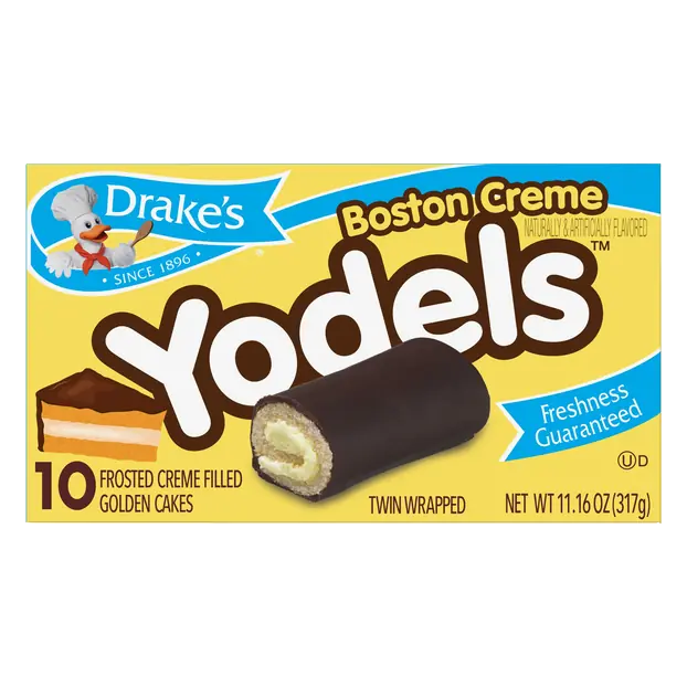 Boston Creme Yodels Snack Cakes Rolls - 10 ct