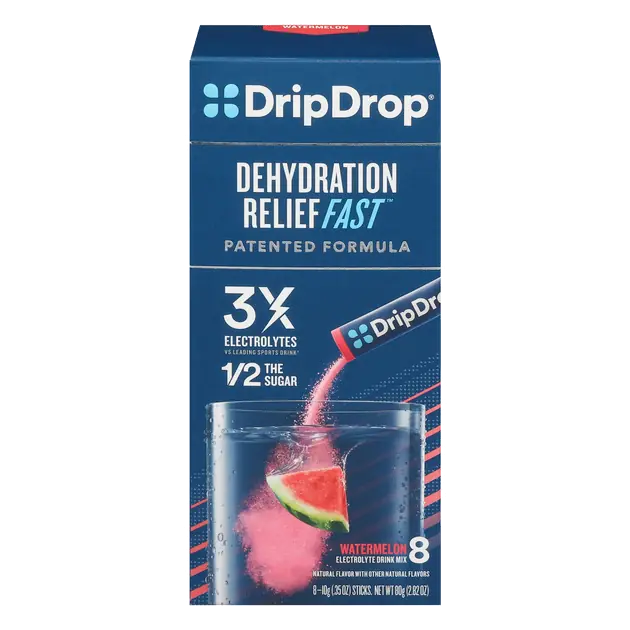 Drip Drop ORS Electrolyte Powder, Watermelon 8Ct
