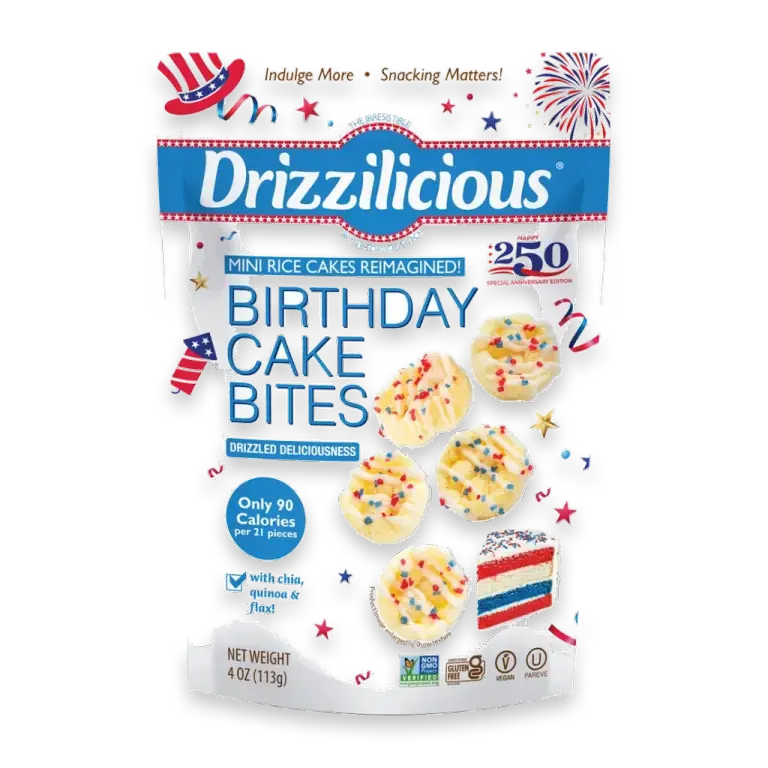America's 250 Year- Drizzilicious Mini Rice Cake-Birthday Cake