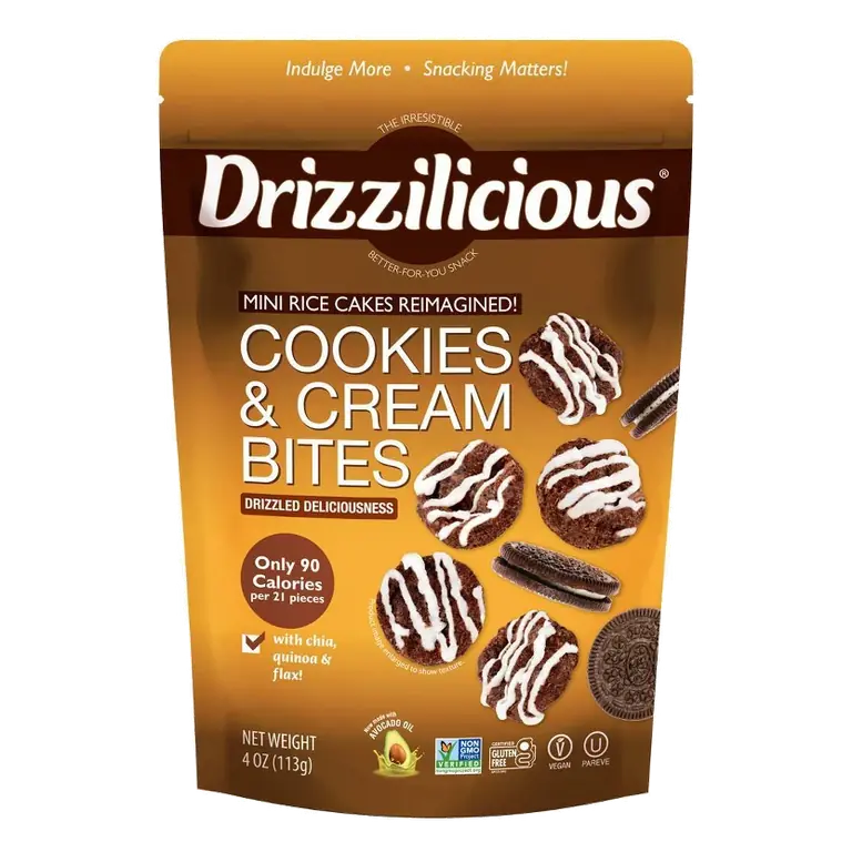 Drizzilicious Cookies & Cream Drizzled Mini Rice Cake, 4oz