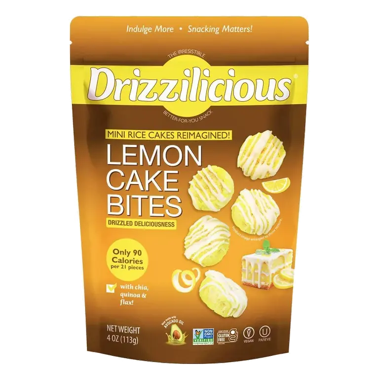 Drizzilicious Lemon Drizzled Mini Rice Cake, 4oz: Vegan, Organic, Gluten-Free