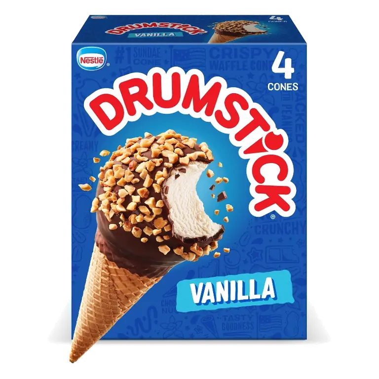Nestle Vanilla Drumstick Ice Cream Cone, 4ct/18.4 fl oz